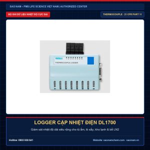 Bộ ghi dữ liệu nhiệt độ cặp nhiệt điện Vaisala DL1700 dải đo cực đại cho ngành dược phẩm chuẩn GxP