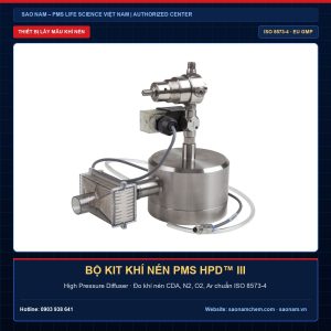 Bộ kit đếm tiểu phân khí nén áp suất cao PMS HPD III High Pressure Diffuser chuẩn ISO 8573-4 và EU GMP phân phối bởi SAO NAM