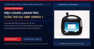 Hiệu chuẩn máy đếm tiểu phân Lasair Pro chính hãng PMS tuân thủ EU GMP Annex 1