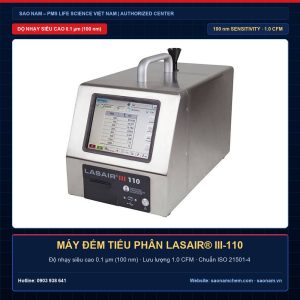 Máy đếm hạt tiểu phân phòng sạch PMS Lasair III-110 độ nhạy 0.1 µm (100 nm) lưu lượng 1.0 CFM chuẩn ISO 21501-4 phân phối chính hãng bởi SAO NAM