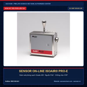 Máy đếm hạt tiểu phân online IsoAir Pro-E sensor giám sát liên tục Grade A B