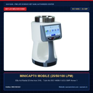 Máy lấy mẫu khí vi sinh MiniCapt® Mobile PMS 25/50/100 LPM đạt chuẩn ISO 14698-1 · EU GMP Annex 1, phân phối và hiệu chuẩn chính hãng bởi SAO NAM