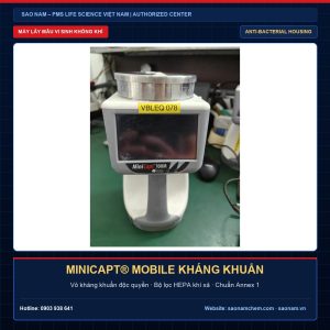 Máy lấy mẫu vi sinh MiniCapt Mobile tuân thủ EU GMP Phụ lục 1 vỏ kháng khuẩn